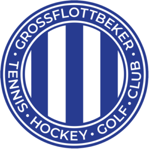 Official emblem of Grossflottbeker, showcasing their participation in the Den Bosch International Tournament for elite hockey teams.